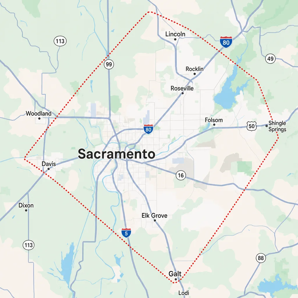We come to you — service area map